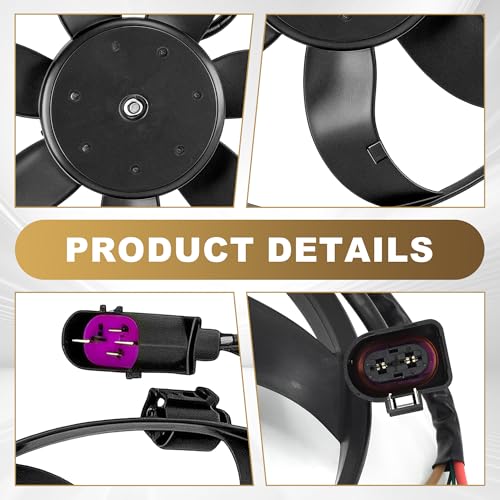 PartsFlow Radiator Cooling Fan for Audi A3 VW Golf Jetta Passat - color: For Audi&For Volkswagen