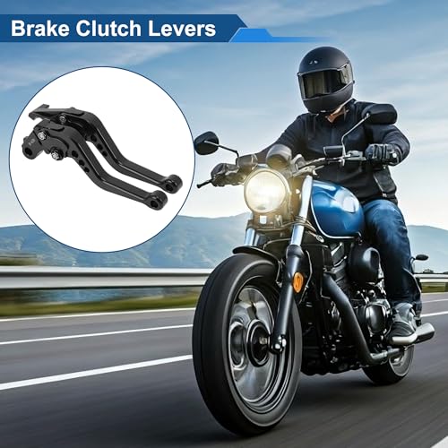 Short Brake Clutch Levers for Honda CBR600 F2 1991-2007 6 Position Adjustable Motorcycle Handlebar Brake Lever Aluminum Alloy Solid Black 1 Pair - color: Solid Black