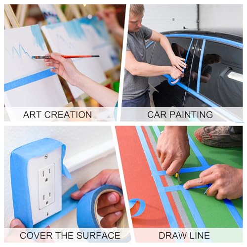 EFOK 20 Rolls Blue Painters Tape 2 inch Wide Bulk Paint Masking Tape 55 Yds - size: 2 Inch × 55 Yards
