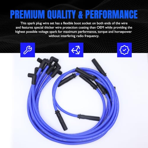 9 PCS Spark Plug Wires Set 10.5mm Electronic Ignition Cables - style: 10.5mm