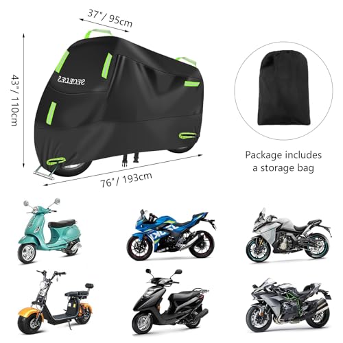 SECELES Moped Cover All-Weather for Navi Monkey 125 - color: Green, size: L (74" x 37" x 43")