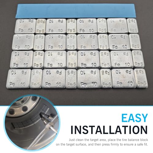 40 PCS Wheel Weights, 2 Size Adhesive Stick on Wheel Weights, Galvanized Tire Balance Weights, Universal Wheel Balancing Weights for Cars Trucks SUVs Wheel Balance (Gray)