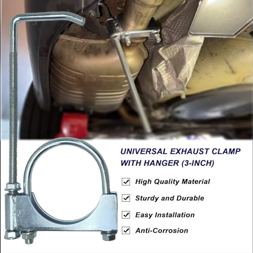 3" Universal Exhaust Clamp With Hanger, Muffler Hanger, 1 Pack - size: 3"