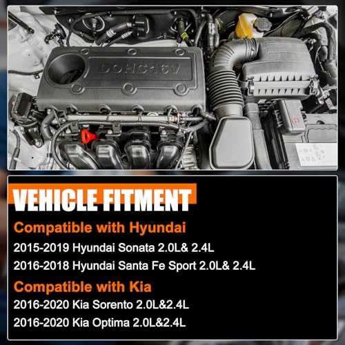 Engine Valve Cover Fit for 2015-2020 Hyundai Sonata/Santa Fe/Santa Fe Sport/Kia Optima Sorento 2.0L 2.4L, Relace 22400-2GGB0 224002GGB0 - color: 22400-2GGB0 Engine Valve Cover