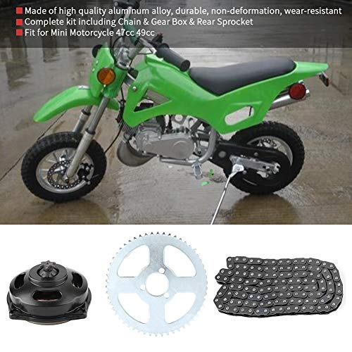 Ejoyous Motorcycle Sprocket Chain Kit, Drive System T8F Chain & 6T & Rear Sprocket Kit Fit for Mini Motorcycle