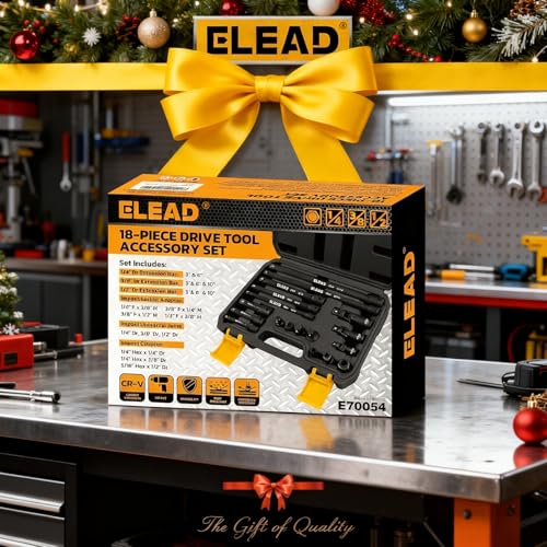 18-Pieces Impact Socket Extension Set: 1/4", 3/8" & 1/2" Drive Socket Extension Bar, Socket Adapter Set, Swivel Universal Joints & Impact Coupler - color: Impact Socket Extension Black