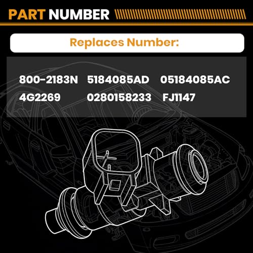 Fuel Injectors 0280158233 Compatible with Dodge Chrysler Jeep VW V6 3.6L - size: 0280158233 1P