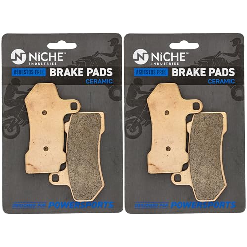 NICHE Front Rear Brake Pad Set for Harley-Davidson 41852-08B Ceramic 2 Pack - size: 2 Set (2 Wheel)