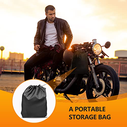 Motorcycle Cover Waterproof Outdoor Storage All Season Universal Weather Rain Snow Sun Winter Durable with Lockhole Night Reflective Black Oxford 116" Extra Large Heavy Duty Touring Protection - size: 116" Length