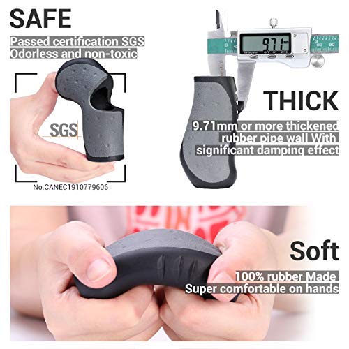 PRUNUS No-Slip Soft Rubber Bike Handlebar Grips Universal for Bicyble - color: 92MM+125MM