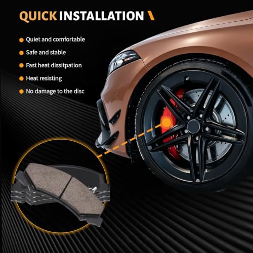 D1159 Front Ceramic Brake Pads Kit Fit For Buick Lucerne 2006-2011, For LaCrosse 2008-2009, For Cadillac DTS 2006-2011, For Chevrolet Impala 2006-2013, For Monte Carlo 2006-2007 - style: HZ1159