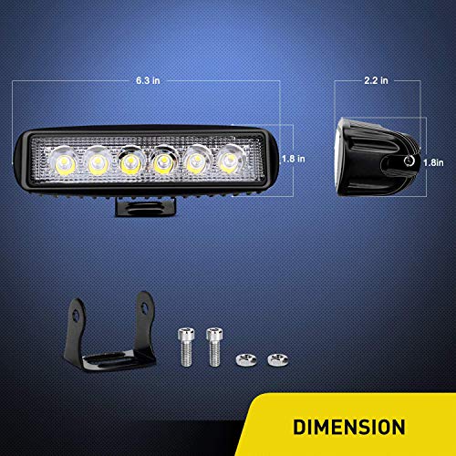 Nilight 2Pcs 18w Spot LED Work Lights LED Pods Fog Lights Off Road Led Lights Driving Lights with16AWG Off Road Wiring Harness Kit-2 Leads - color: 18W Lights + Wiring Harness