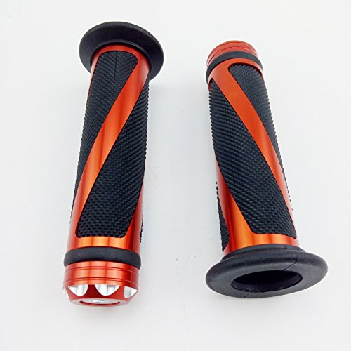 Universal Motorcycle Rubber Gel Handlebar Hand Grips for 7/8" Bar End Handle Bars Sports Bikes - color: Orange