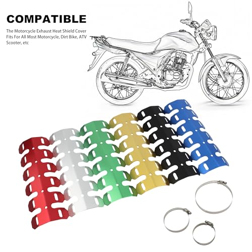 Motorcycle Metal Heat Shield Cover,Universal 9.8in Exhaust Pipe Anti Hot Ironing Tail Heat Shield Cover for All Off Road ATV Dirt Bike Racing(Black) - color: Black