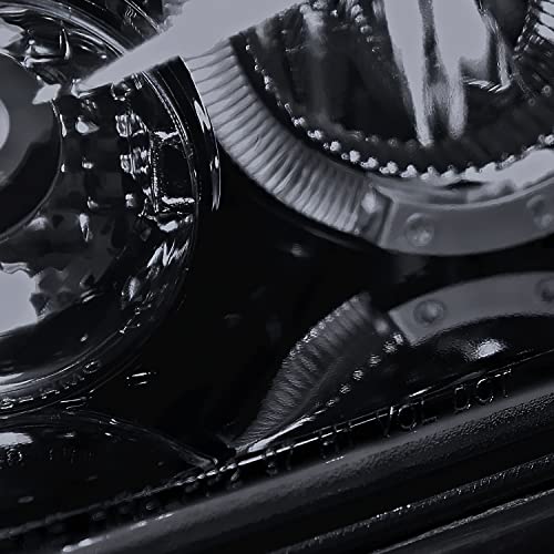 SPEC-D TUNING Glossy Black Smoke Dual LED Halo Projector Headlights - color: Glossy Black Housing Smoke Lens