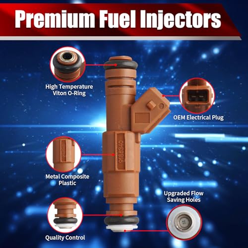 Set of 5 Fuel Injectors 91863400 FJ669 Replacement - size: FJ669