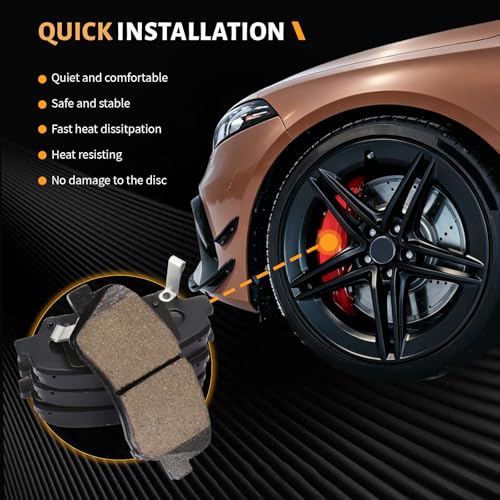D1593 Front Ceramic Brake Pads Kit Fit For Hyundai Accent 2012-2017, For Kia Rio 2012-2017 - style: HZ1593