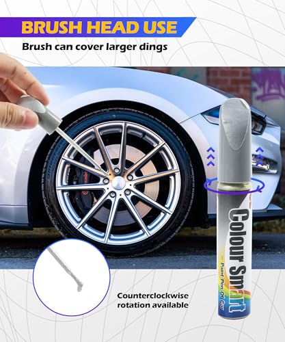 SCUARI Touch Up Paint for Cars,Wheel Paint,Car Accessories Car Paint Scratch Repair,Car Paint Pen,Car Scratch Remover Pen,Wheel Scratch Fix,Touch Up Paint Pen,Fit for Car Rim Scratch Repair (Silver) - color: Silver