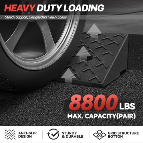 4.3" Rise Rubber Curb Ramp for Forklift, Driveway Sidewalk, Heavy Duty Car - size: 4.3" Rise Arrow
