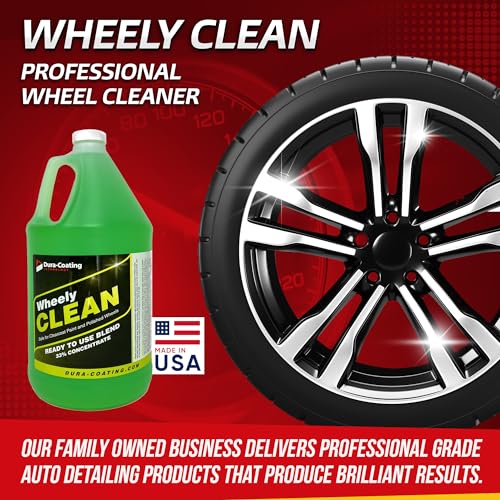 DURA-COATING TECHNOLOGY, Wheely Clean - Professional Wheel Cleaner | Highly Effective for Chrome, Aluminum, and Clear-Coated Wheels | 1 Gallon Ready-to-Use Wheel and Rim Cleaner Solution, Made in USA - size: 128 Ounce (Pack of 1)