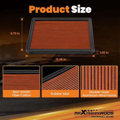 maXpeedingrods MX-2129 High Performance Engine Air Filter Washable Reusable - size: MX-2129