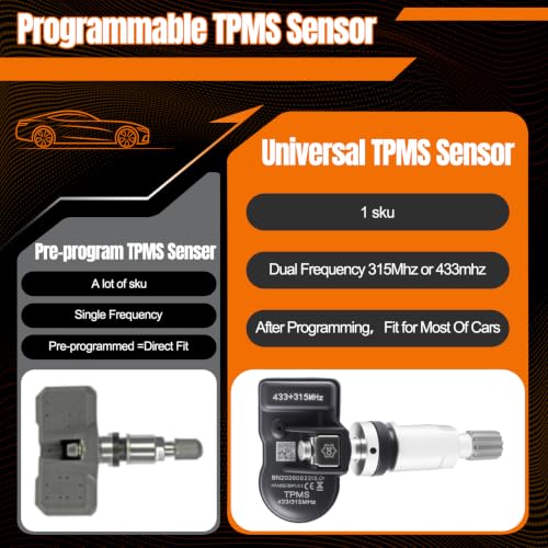SHOCKENT Universal Programmable TPMS Sensor, Dual Frequency (1 Pcs)