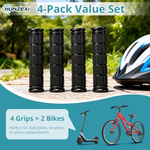 CHUNZEXI 4 PCS Rubber Bike Handlebar Grips - color: Black