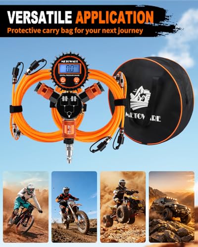 METOWARE 4 Tire Inflation Deflation System Digital Gauge 255" Wheelbase - color: Orange