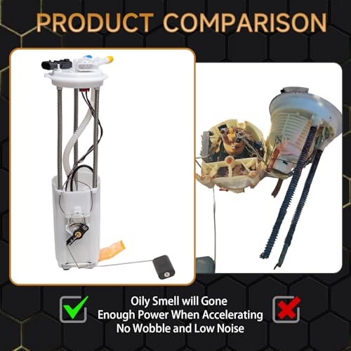 Fuel Pump Compatible with Chevy GMC K1500 K2500 K3500 C1500 C2500 C3500 1997 1998 1999 2000 4.3L 5.0L 5.7L 7.4L V6 V8 Replace E3947M with Pressure Sensor and Seal Ring - color: E3947M