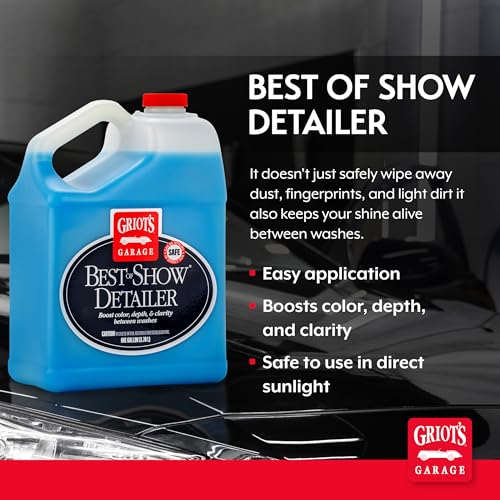 Griot's Garage Best of Show Detailer for Car Detailing, Wipes Away Dust, Fingerprints, and Light Dirt, Improves Paint Gloss and Color Between Washes, 11042, One Gallon - size: 128 Fl Oz (Pack of 1)