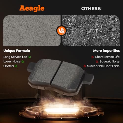 Front Ceramic & Rear Semi-Metallic Brake Pads Set for Honda Accord 2013-2017 Except LX LX-S, Select Models, 8PCS
