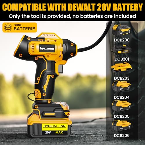 160 PSI Tire Inflator Compatible with Dewalt 20V Max Battery - color: Yellow