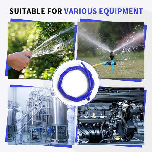 1" (25mm) ID High-Temp Silicone Heater Hose Kit, 10FT Blue, 5 Clamps | 4mm Thick Polyester-Braid Reinforced Silicone for Aged Coolant Hose Replacement and Custom Routing in Cars, Motorcycles & ATVs - size: 1" (25mm) ID-10FT