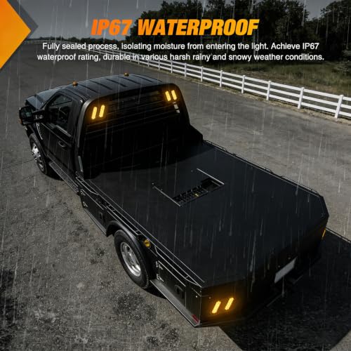 Nilight 6" Oval Trailer Tail Light 2PCS Amber 24LED Turn Signal Lights - color: 2Pcs Amber 24Led Lights