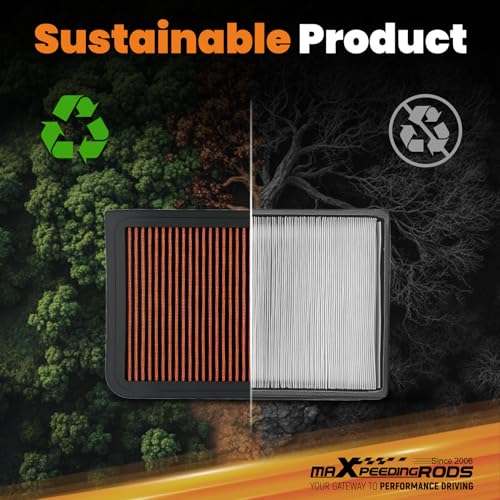 maXpeedingrods MX-2370 Engine Air Filter Washable Reusable, Requires No Oil - size: MX-2370