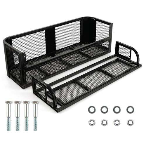 ATV/UTV Rear Drop Basket Rack, Universal Back Cargo Storage Rack with Mesh Design & Steel Construction, ATV Rear Rack Storage Basket Heavy-Duty Detachable Luggage Carrier - size: Rear Rack Basket Carrier