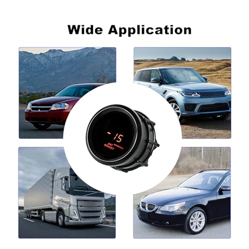 2inch 52mm Turbo Boost Gauge Meter Kit 30PSI DC12V with Boost Sensor - color: Turbo Boost Gauge