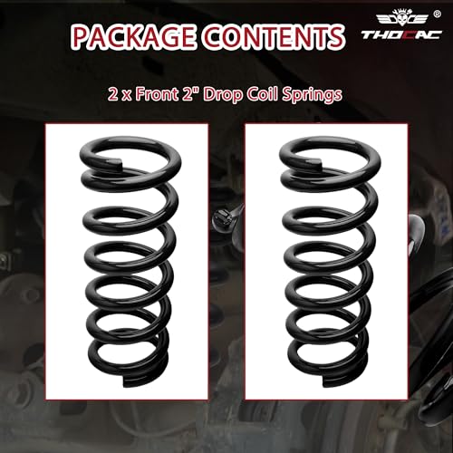 2" Front Drop Coil Spring Lowering Kit for 1999-2007 Chevy Silverado/GMC Sierra 1500 (2WD V8 Only), Black - color: black, size: 1999-2007 Silverado/Sierra 1500 2''Drop