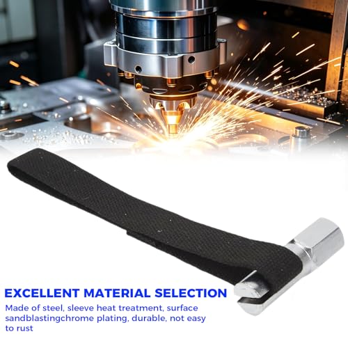 Nylon Strap Oil Filter Wrench, Universal Oil Filter Removal tool Adjustable, 1/2" Drive Up to 120mm, Oil Filter Change Set, Ideal for Engine Filters, Conduit, & Fittings