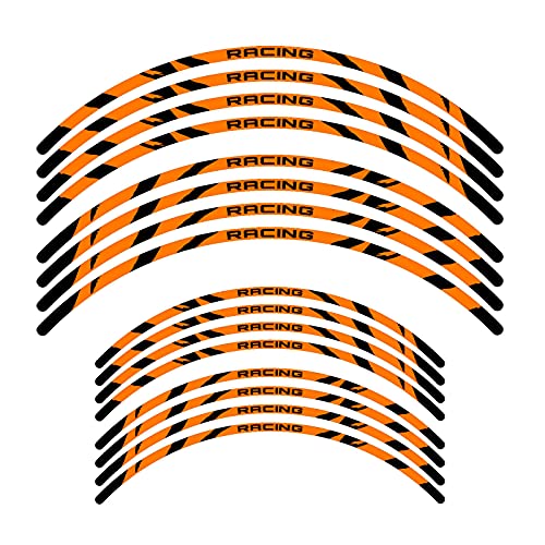KETABAO Dirt Bike Rim Tape W02 Decals Stickers Protector 21 19 inch Compatible with RM250 RMZ 250 450 RM-Z250 (Orange) - color: Orange