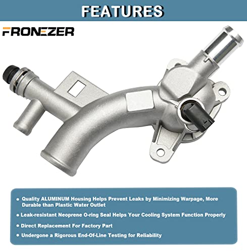 Aluminum Engine Coolant Housing Water Outlet Kit with Inlet Hose and Oil Cooler Hose Compatible with 2011-2021 Chevy Cruze Sonic Trax, Buick Encore 1.4L Replaces 25193922, 902-846, 13251447, 55596898 - color: Water Outlet & Inlet Hose & Oil Cooler Hose