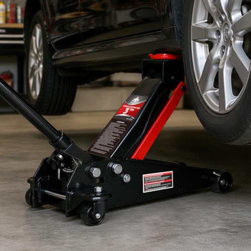 Jack Boss Floor Jack 3 Ton Capacity Fast Lift Service Jack Steel Heavy Duty Hydraulic Car Jack Black - color: Black, size: 3 Ton Fast Lift
