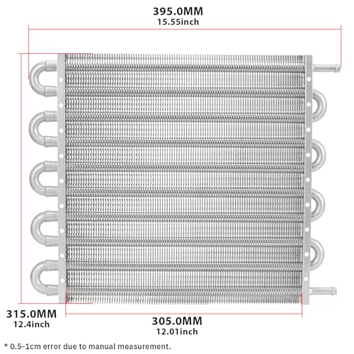 Universal 5/16" Transmission Oil Cooler Kit Aluminium alloy 10 Pass Tube & Fin Sliver - color: Sliver, size: 10 Pass