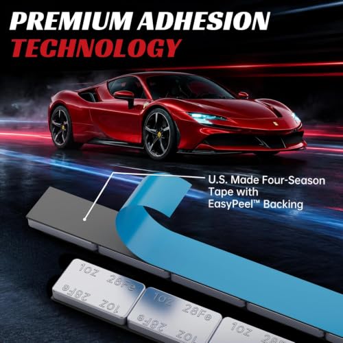 OTUAYAUTO 1oz 72pcs Chrome Adhesive Stick-On Wheel Weights 72oz/Box - size: 72 PCS