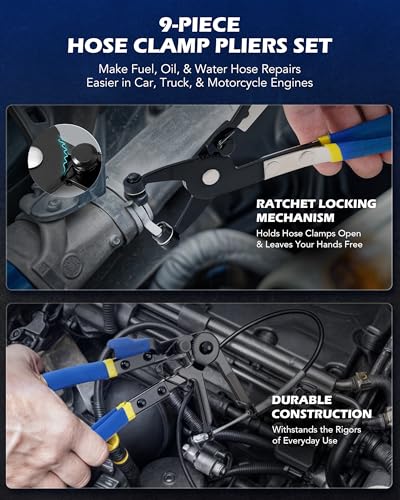 OMT14pc Fuel Line Pliers &Hose Clamp Pliers Set, Fuel Line Disconnect Tool - size: Hose Clamp Pliers Set-14pc