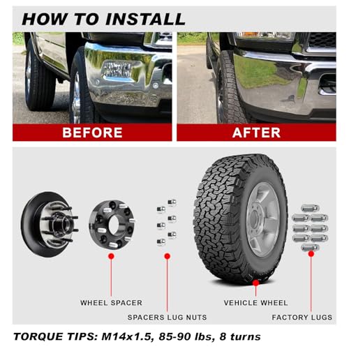 4pcs 6x5.5 1.5 inch Wheel Spacers for Silverado Sierra 1500, Tahoe, Escalade, Yukon, Avalanche, Express, Suburban, M14x1.5 Studs & 78.1mm Hub Bore, 6x139.7mm 6 Lug Forged Tire Spacers