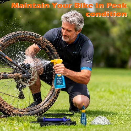 Bike Chain Cleaning Kit with Bicycle Chain Degreaser,Wet Lube,Chain Brush