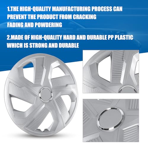 Winjet 17 Inch Set of 4 Premium Universal Hubcaps,PP Material Wheel Cover Replacement R17 Hub Caps,Auto Tire Replacement Exterior Cap Snap On Car Truck SUV(17 Inch,Set of 4) - color: Lacquer(5180-B-17), size: 17 inch