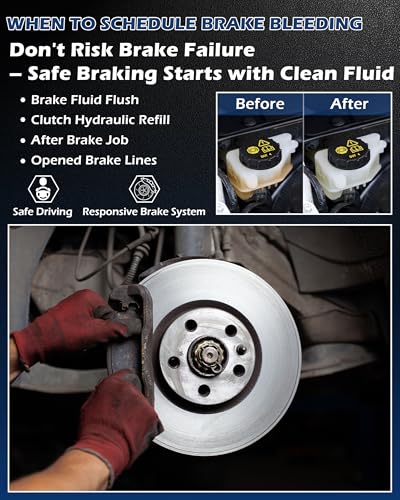 2Set Brake Fluid Bleeder Kit, One Way Check Valve Brake Bleeder Hose, Universal DIY Brake Fluid Bleeding Tool Kit for Car, Motorcycle & Clutch Hydraulic Systems