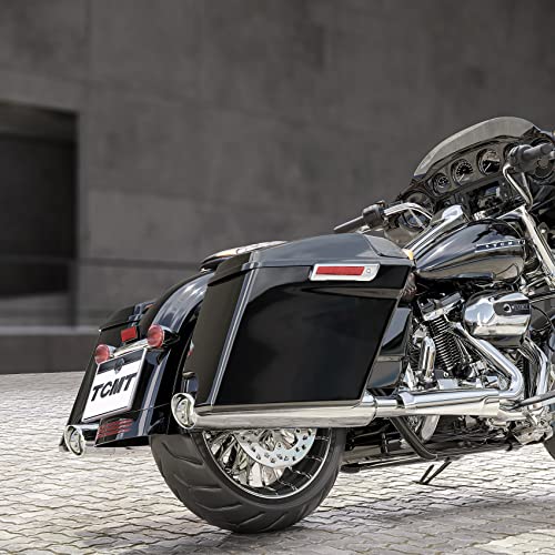 TCMT 5" Stretched Saddlebags 5"x7" Speakers Lids Grill Cutouts Fit For Harley 2014-2024 Touring Models CVO Road Glide Road King Street Glide Electra Glide Ultra Classic - color: Chrome Latches, size: 5" Stretched(5x7 Speaker Lids)